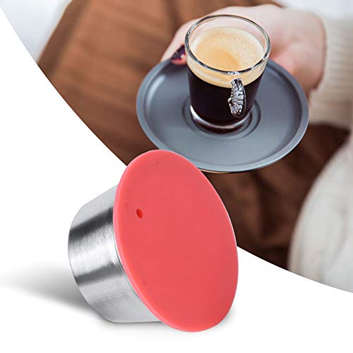 Filtro de taza de cápsula de café recargable reutilizable de acero inoxidable apto para cafetera D-olce G-usto(rojo)