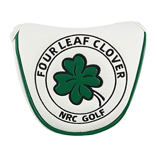 FITYLE Golf mazo Putter Funda de Cubierta de Cabeza de Cuero de la PU de Club de Golf de Cierre magnético - Blanco