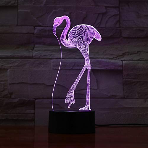 Flamingo Que Cambia de Color la luz de Noche Colorida luz de Diapositiva estereoscópica luz de batería luz Decorativa