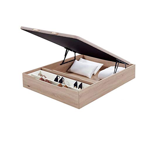 Flex - Canapé Abatible Madera 25 con Zapatero y Tapa con Tejido 3D de Flex - 105x190cm, Natural, No Flex - Canapé Abatible Madera 25 con Zapatero y Tapa con Tejido 3D de Flex - 105x190cm, Natural, No