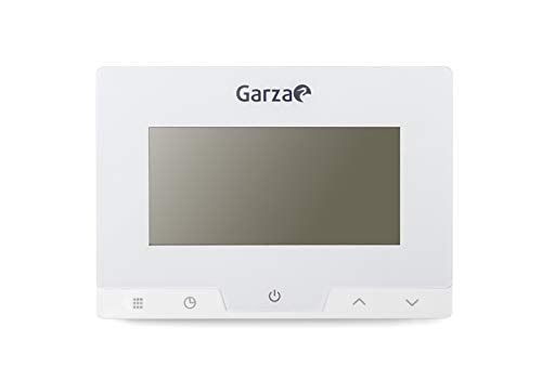 Garza 400616 Termostato Digital programable para Caldera y calefacción, Cronotermostato Controlador de Temperatura táctil, Blanco