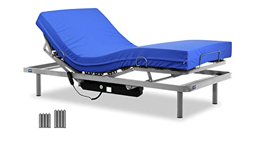 Gerialife® Cama articulada con colchón Sanitario viscoelástico Impermeable (90x200)