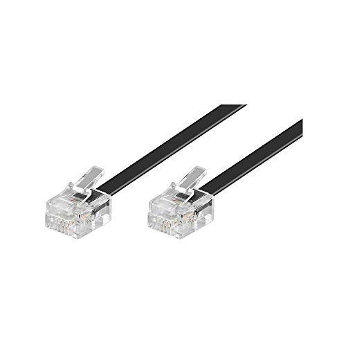 Goobay - Cable modular RDSI (2 conectores RJ11, 4 pines, completo, 6 m), color negro