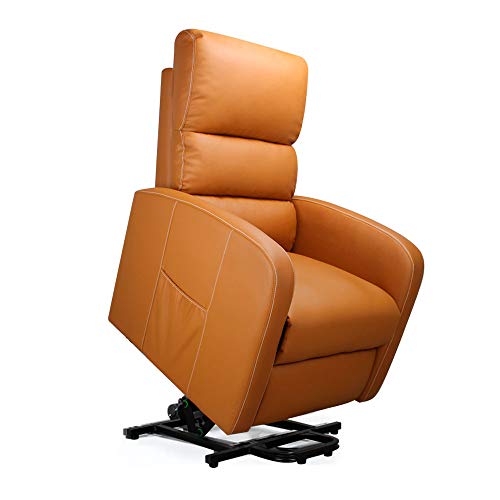 gridinlux. Sillón Relax Levanta Personas Camel. Elevación Automática con Mando, Reclinable, Masaje y Calor Lumbar. 8 Motores, 4 Zonas de Masaje, 5 Modos, Ayuda a Levantarse, Fácil de Limpiar