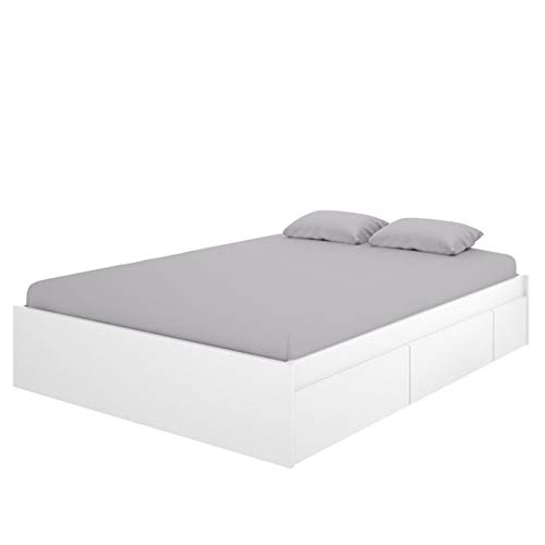 HABITMOBEL Cama para colchones de 150x190 con 4 cajones en la Parte Inferior para el Almacenamiento HABITMOBEL Cama para colchones de 150x190 con 4 cajones en la Parte Inferior para el Almacenamiento