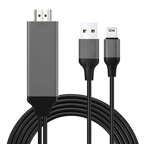 HAL Adaptador HDMI para i-Phone to TV, 1080P HD Digital AV HDMI Adaptador Cable HDMI Converter, Compatible con i-Phone X, XR, XS, XS MAX, iPad Air, Mini, Pro, iPad, iPod to TV Projector Monitor HAL Adaptador HDMI para i-Phone to TV, 1080P HD Digital AV HDMI Adaptador Cable HDMI Converter, Compatible con i-Phone X, XR, XS, XS MAX, iPad Air, Mini, Pro, iPad, iPod to TV Projector Monitor