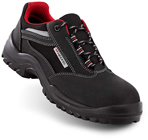 Heckel 6701343 Focus 2.0 S3 Low Safety Shoes, Size, Zapatos de Trabajo para Hombre, Negro Rojo, 43 EU