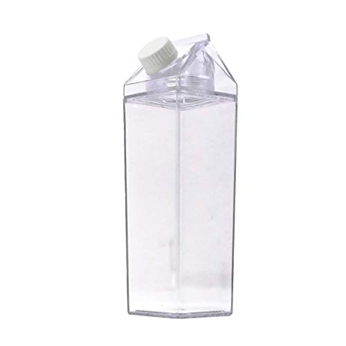 Hemoton Botella de plástico transparente, 500 ml, botella de leche para beber zumo, botella de almacenamiento vacía para uso diario en casa