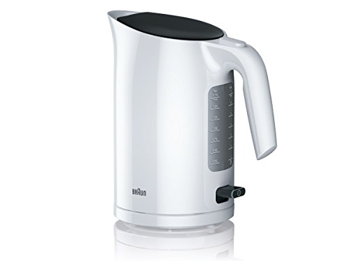 Hervidor de agua Braun WK 3110 WH | Capacidad de 1,7 l | 3000 W | Sistema de cocción rápida | Filtro antical extraíble | Gran indicador de nivel de agua | Sin BPA | Blanco