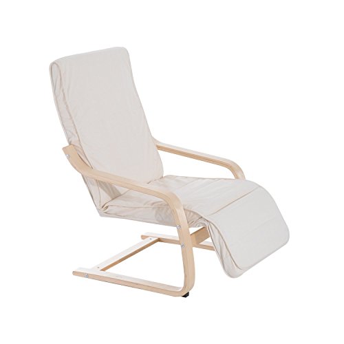 HOMCOM Sillón de Relax Silla de Relax Madera de Abedul Reposapiernas a 5 Niveles 66.5x81x100cm 2 Colores (Beige) HOMCOM Sillón de Relax Silla de Relax Madera de Abedul Reposapiernas a 5 Niveles 66.5x81x100cm 2 Colores (Beige)