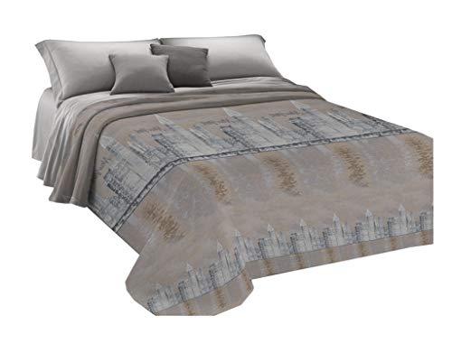 Homelife Colcha Fina de Verano y Primavera para Cama de 135 cm | Edredón Estampado de Nueva York Fabricado en Italia | Ligera Colcha Cubrecama de Algodón para Cama de Matrimonio | Beige, 220x280 Homelife Colcha Fina de Verano y Primavera para Cama de 135 cm | Edredón Estampado de Nueva York Fabricado en Italia | Ligera Colcha Cubrecama de Algodón para Cama de Matrimonio | Beige, 220x280