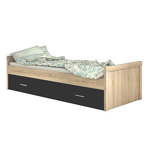HomeSouth - Cama Nido Juvenil, Dos Camas de habitación y/o Dormitorio, Color Cambria y Grafito, Modelo Lara, Medidas: 197 cm (Largo) x 98 cm (Ancho) x 58 cm (Alto) HomeSouth - Cama Nido Juvenil, Dos Camas de habitación y/o Dormitorio, Color Cambria y Grafito, Modelo Lara, Medidas: 197 cm (Largo) x 98 cm (Ancho) x 58 cm (Alto)