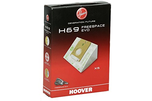 Hoover H69 H69-Hoover Bolsa aspiradora. Compatible con Freespace EVO. Incluye 5 uds, 2.3 litros, Papel