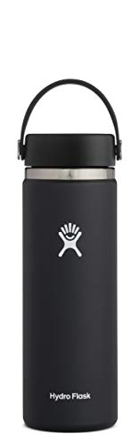 Hydro Flask Flex Cap Flask, 18/8 Stainless Steel, Black, 591ml (20 oz)