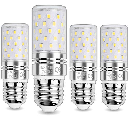 HZSANUE E27 Bombillas Maíz LED 12W, LED Bombillas Candelabros, 3000K Blanco Cálido, 1200LM, Bombillas Incandescentes de 100W Equivalentes, No Regulable, Paquete de 4