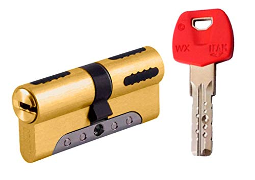 IFAM WX1000 Bombin de Seguridad 30x40 Color Laton Cilindro Bombillo Reforzado DOBLE EMBRAGUE Antirotura Antibumping Antitaladro Leva Antiextracción Cerradura para Puerta 5 Llaves Tarjeta de Seguridad IFAM WX1000 Bombin de Seguridad 30x40 Color Laton Cilindro Bombillo Reforzado DOBLE EMBRAGUE Antirotura Antibumping Antitaladro Leva Antiextracción Cerradura para Puerta 5 Llaves Tarjeta de Seguridad