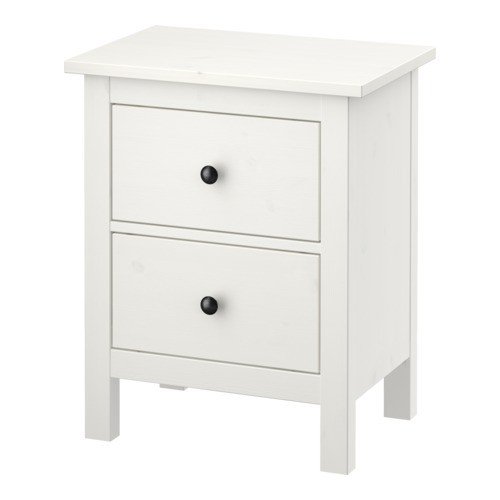 Ikea HEMNES - Cómoda con 2 cajones, Madera Maciza, 54 x 66 cm, Color Blanco