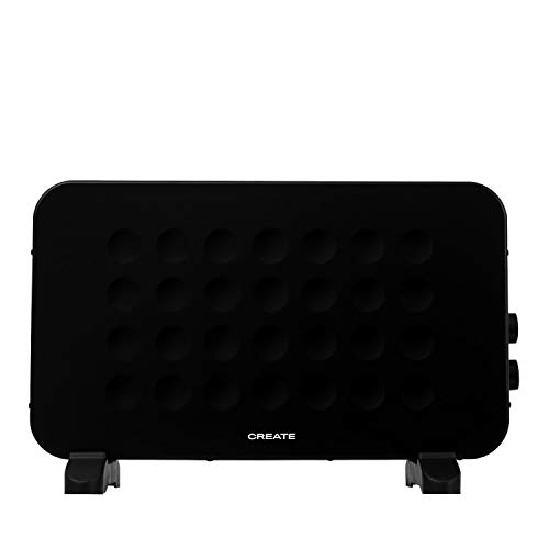 IKOHS Create Warm Handy - Convector Calefactor Aire, Calefactor Eléctrico, 4 Modos, 2000W, Termostato Inteligente, Portátil de Bajo Consumo, Protección contra Volcado y Sobrecalentamiento (Negro)