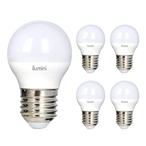 ilumini Bombillas led G45 Esférica, Casquillo E27,5W equivalente a 40w, 3000K Luz Cálida, 470 Lúmenes [Clase de eficiencia energética A+] PACK DE 5