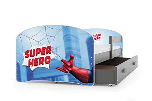 Interbeds Cama Individual LUKI - Gris,160X80, con cajón, somier y colchón de Espuma Gratis! (Spiderman) Interbeds Cama Individual LUKI - Gris,160X80, con cajón, somier y colchón de Espuma Gratis! (Spiderman)