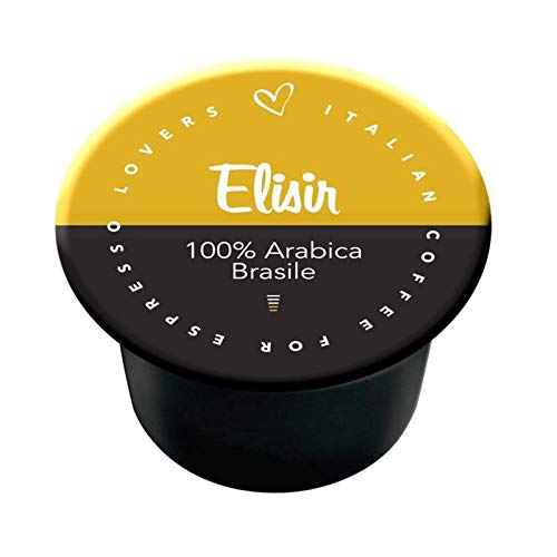 Italian Coffee - Elisir 100% Arabica Brasile - Lote de 100 cápsulas de café compatibles con las cafeteras Lavazza Blue e In Black de Nims