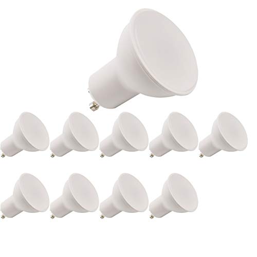 Jandei - 10x Bombilla led GU10 de 7W equivalente a 50W, 120º de apertura, en blanco frio 6000K de 50x50mm marco blanco. No regulable. Jandei - 10x Bombilla led GU10 de 7W equivalente a 50W, 120º de apertura, en blanco frio 6000K de 50x50mm marco blanco. No regulable.