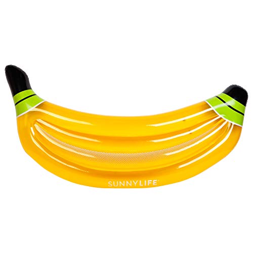 JAY-LONG Fila De FlotacióN De Banano Inflable con Agua, Cama Flotante De PVC para NiñOs Adultos De Agua, Juguetes De Entretenimiento En La Playa De La Piscina, (180 * 95 CM,Amarillo)