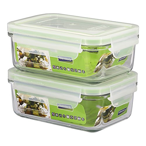 Juego de 2 Contenedores Rectangulares Glasslock 100% Herméticos en Vidrio Templado, Recambios para Bolsas Térmicas, Capacidad 715 ml Juego de 2 Contenedores Rectangulares Glasslock 100% Herméticos en Vidrio Templado, Recambios para Bolsas Térmicas, Capacidad 715 ml
