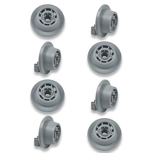 Juego de 8 ruedas para cesta de lavaplatos de repuesto para Bosch 00611475 Siemens 611475 Küppersbusch 436718, ruedas con soporte de rodillos para cesta inferior de lavavajillas