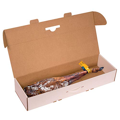 KARTOX | Caja para Jamon |Caja de cartón para Paleta de jamón |Color Blanco | 86,5x26,5x14 | 2 Unidades