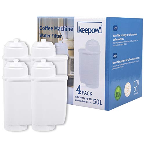 KEEPOW Juego de 4 filtros de agua para cafeteras Siemens EQ Series, EQ 6, 9 TZ70003, TCZ7003, TCZ7033, Brita Intenza TZ70033, TCZ7003, TZ70003, Bosch 12008246 y 467873