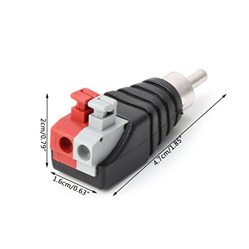 KERDEJAR Cable de Altavoz Cable A/V a Audio Conector RCA Macho Adaptador Jack Terminal de Prensa