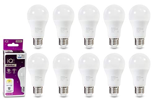 Kingled – 10 bombillas LED Pro A60 E27, 14 W, 1520 lúmenes, luz cálida, ángulo de luz de 200°