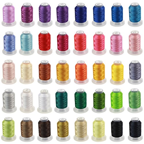 Kit de 40 carretes de Hilo de poliéster para máquina de Bordar de 500 m por Bobina para Hermano/Cerradura de bebé/janome/Singer/pfaff/Bernina/Husqvarna Bordado y máquinas de Coser Kit de 40 carretes de Hilo de poliéster para máquina de Bordar de 500 m por Bobina para Hermano/Cerradura de bebé/janome/Singer/pfaff/Bernina/Husqvarna Bordado y máquinas de Coser