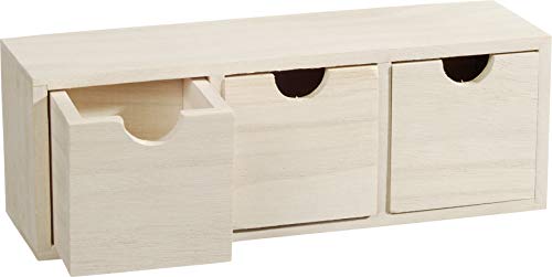 Knorr Prandell Caja de Madera para estantería de Madera con 3-cajones, marrón