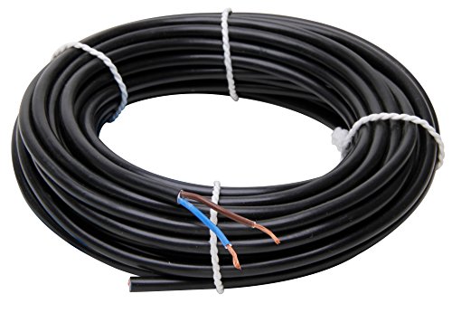 Kopp 152210845 - Cable eléctrico (H03 VV-F, 2 x 0,75 mm², 10 m), Color Negro