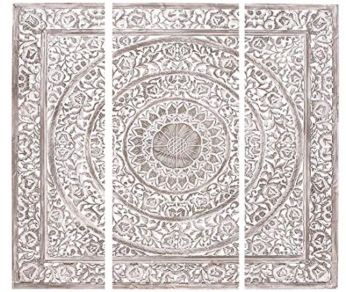 KraftMistry - Panel de pared de madera hecho a mano, para colgar en la pared y cabecero (180 x 180 cm), color blanco KraftMistry - Panel de pared de madera hecho a mano, para colgar en la pared y cabecero (180 x 180 cm), color blanco