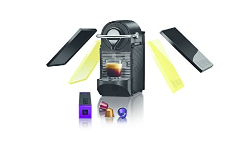 Krups Nespresso Pixie Clips XN3020 - Cafetera de cápsulas de 19 bares, 2 programas de café, bandeja extraíble, indicador luminoso de depósito vacío y función de autoapagado, color amarillo y negro