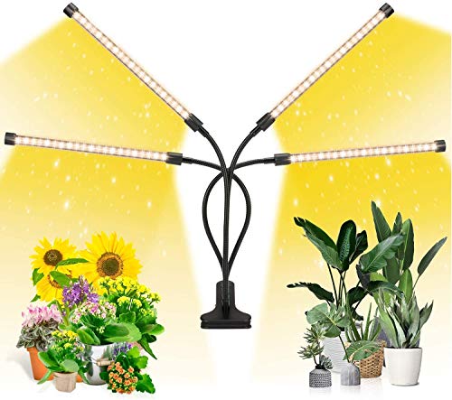 Lámpara de Plantas, LED Lámpara Bombillas Luces de planta espetro interior automático con niveles de temporizador de 3/6/12H，para Siembra en Crecimiento, Germinación y Floración