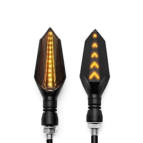 Lámpara de señal de Giro de la Bomba de la Motocicleta Universal Que Fluye secuencial Indicador de Flash Luces de la luz de Funcionamiento ámbar (Color : 1 Pair Yellow Yellow)