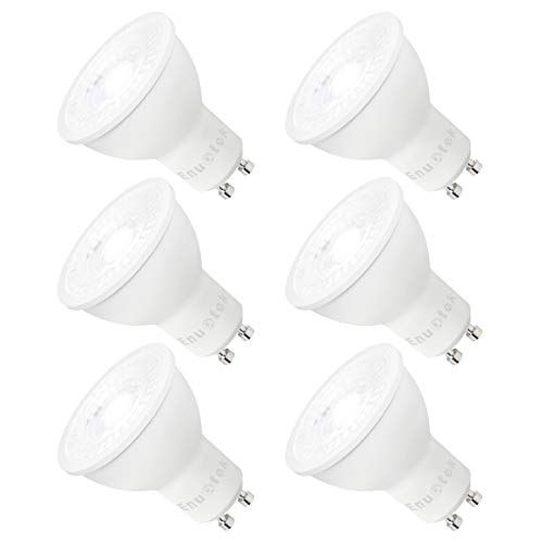 Lamparas Bombillas Focos GU10 de LED Regulables 7W de Bajo Consumo Luz Frio 5000K 185V -265V Brillo Alto 650Lm Ángulo de Iluminación 38° Pack de 6 de Enuotek