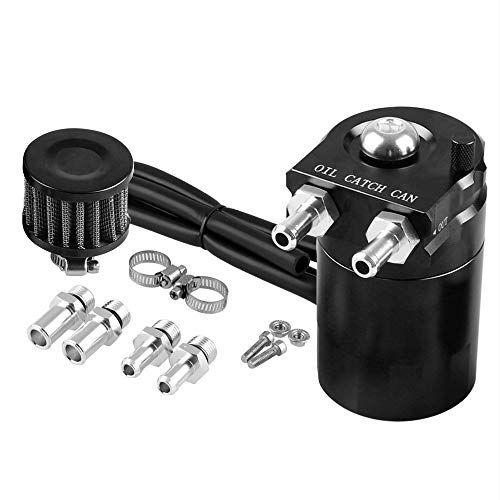 Lanyifang 1Juego Lata de Aceite Caldera de Aceite Negro Auto Accesorios de Repuesto 300ML Aluminium Alloy Motor Aceite Olla Oil Catch Can Reservoir Tank Can