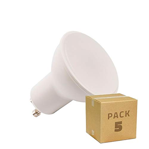 LEDKIA LIGHTING Pack Bombillas LED GU10 S11 120º 6W (equivalente a Halógeno 50W) (5 un) Blanco Cálido 3000K