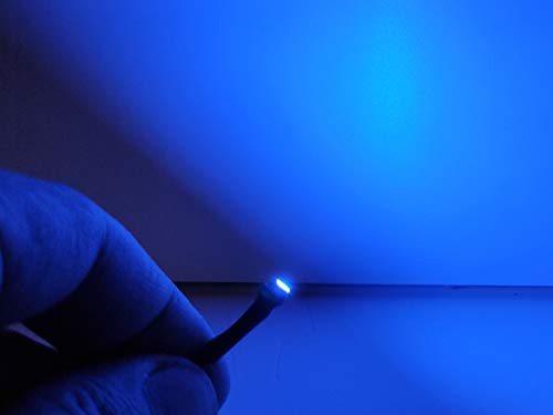 LEDLUX 10 piezas Micro Mini lámpara LED con cable 12V Smd 3528 Luces de advertencia para automóviles [Clase de eficiencia energética A] (Azul)