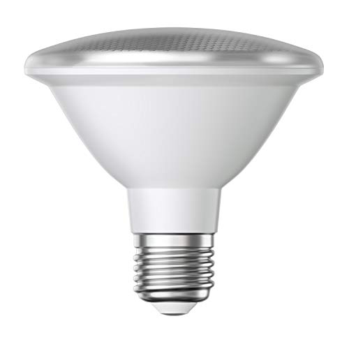 ledscom.de E27 PAR30 LED reflector de 12W 1300lm blanco A+ para uso interior y exterior con cuello corto