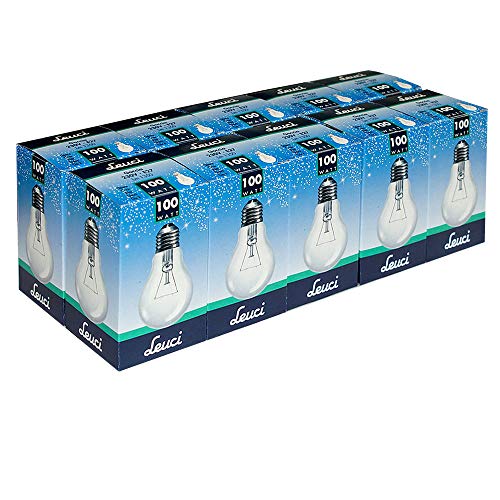 Leuci - Lote de 10 bombillas (A55, E27, luz blanca cálida, intensidad regulable), E27 100.00W 230.00V