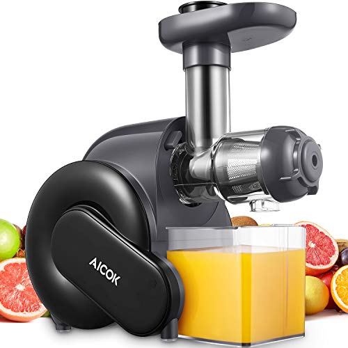 Licuadora Prensado en Frio, Aicok Licuadoras Para Verduras y Frutas con Función inversa, con Motor Silencioso, Limpieza Fácil con Cepillo, Alto en Nutrientes para Zumo de Frutas y Verduras Licuadora Prensado en Frio, Aicok Licuadoras Para Verduras y Frutas con Función inversa, con Motor Silencioso, Limpieza Fácil con Cepillo, Alto en Nutrientes para Zumo de Frutas y Verduras