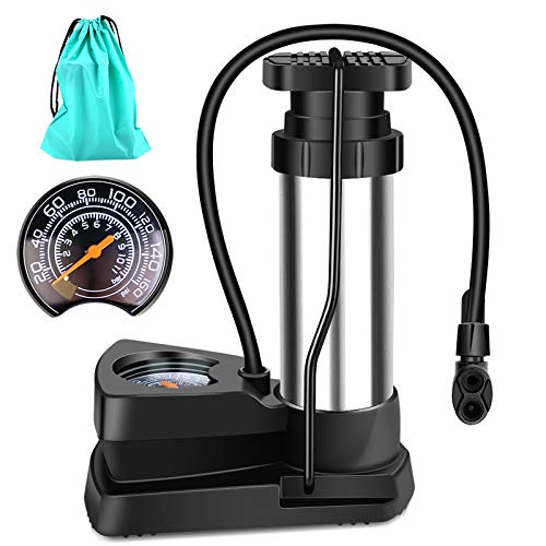 Lifelf Bomba de Bicicleta, Mini Bombas de pie portátiles con manómetro para Todas Las válvulas AV/DV/SV, Bomba de Suelo Adecuada para Bicicletas de MTB, Bicicletas de Ciudad y Bicicletas de niños Lifelf Bomba de Bicicleta, Mini Bombas de pie portátiles con manómetro para Todas Las válvulas AV/DV/SV, Bomba de Suelo Adecuada para Bicicletas de MTB, Bicicletas de Ciudad y Bicicletas de niños