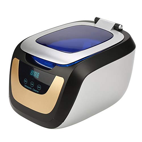 Limpiador por ultrasonidos 750 ml, 50 W, dispositivo de limpieza por ultrasonidos, con pantalla digital y 5 ajustes de tiempo, para joyas de gafas, relojes, joyas, CD, cabezal de afeitado
