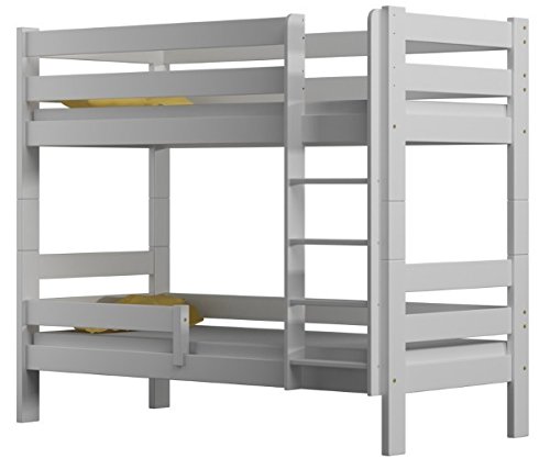 Literas de cama Sophie, 2 camas, de madera de pino, marco de 160 x 80 cm, madera, Blanco, 160x80